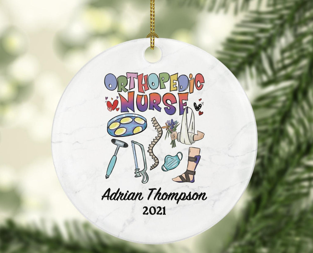 Orthopedic Nurse Christmas Ornament Personalized - Nurse Health Worker Gift from Patient for Nurse Custom Medical