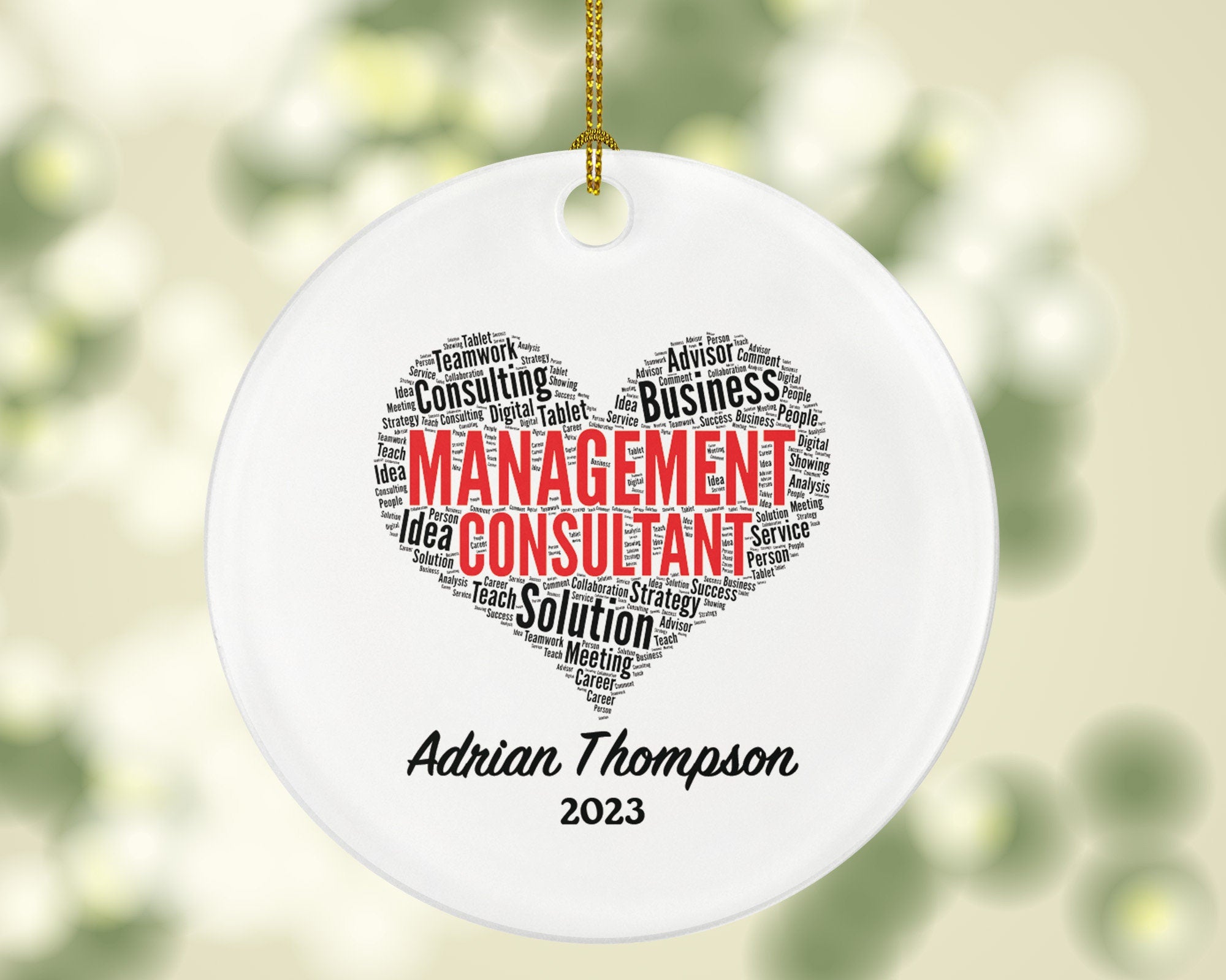 Management Consultant Christmas Ornament Personalized - Business Consultation Startup Entrepreneur Finance Specialist Consulting Gift