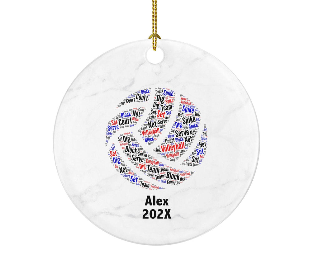 Personalized Volleyball Ornament – Custom Sports Gift for Players, Coaches, and Teams – Word Art Keepsake