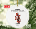 Personalized Boxing Christmas Ornament Boxing Gloves Inspirational Gift Sports Hobby Occupation Boxer Boxing Gamer Player Tree Decoration