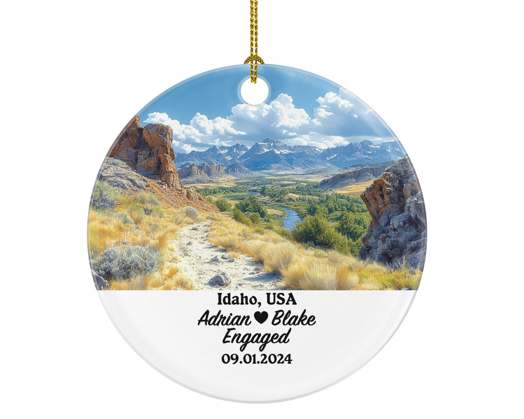 Idaho Christmas Ornament Personalized - ID Engaged Married Family Together Couple Travel Honeymoon Engagement Marriage