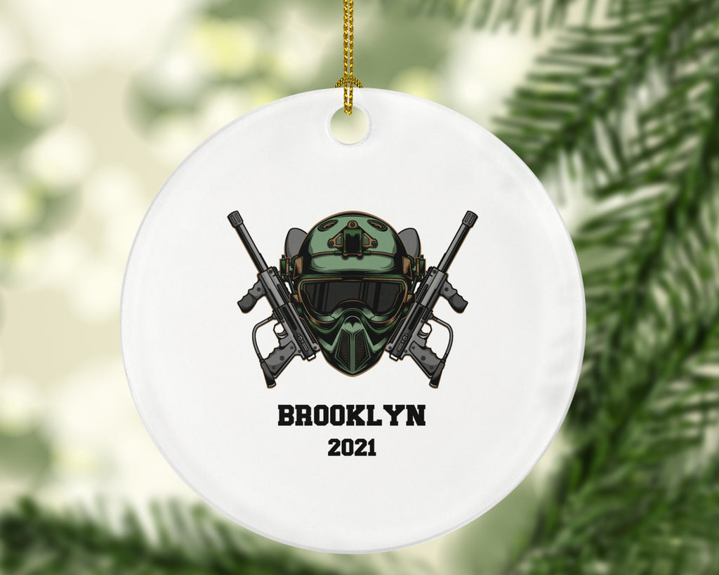 Paintball Christmas Ornament Personalized, Custom Gift For Paintball Player, Paintball Gun