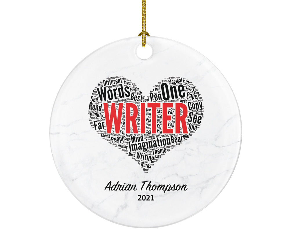 Writer Christmas Ornament Personalized - Custom Name Gift