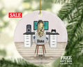 Personalized Playing Video Game Player Gamer Game Christmas Ornament for Tree Gamer Female Girl Controller Addict