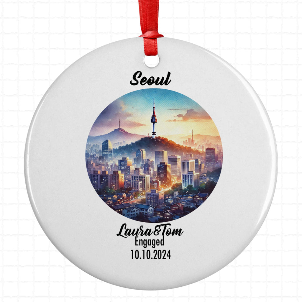 Seoul, South Korea Ornament, Engagement, Married, Travel, Gift for Engaged Couple, Engagement Gift, Trip, Vacation Souvenir