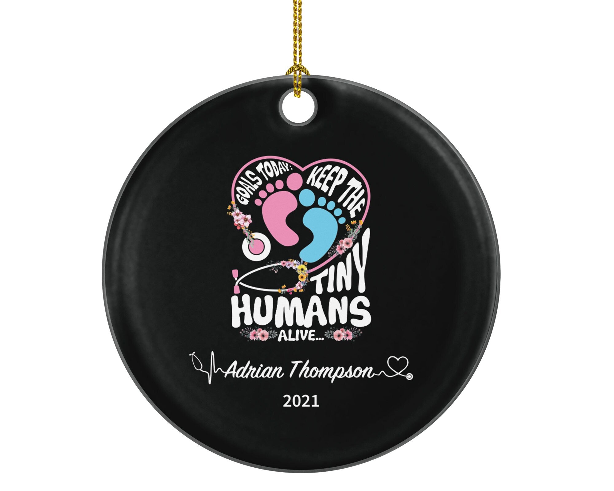 Newborn Nurse Christmas Ornament Custom - Nurse Nursing Health Worker Gift from Patient for Nurse RN Personalized Medical