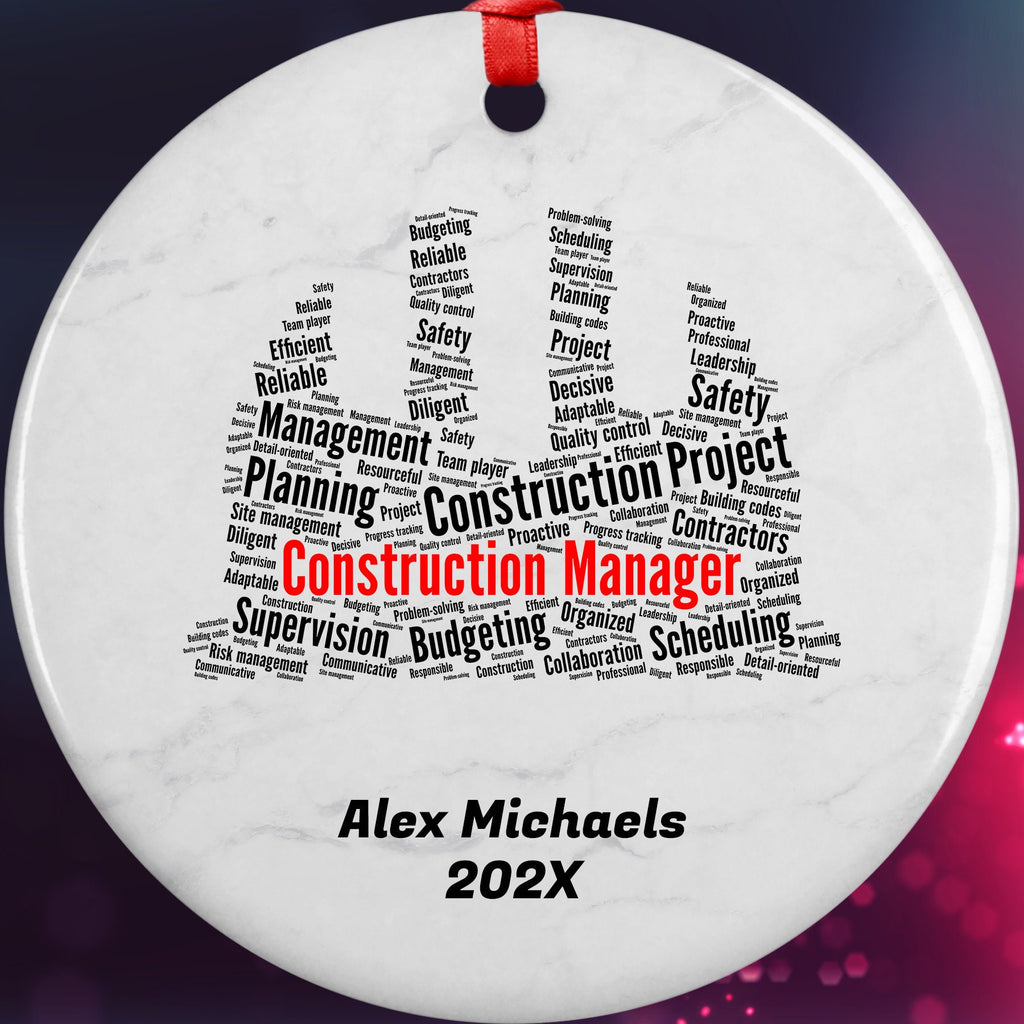 Construction Manager Personalized Christmas Ornament