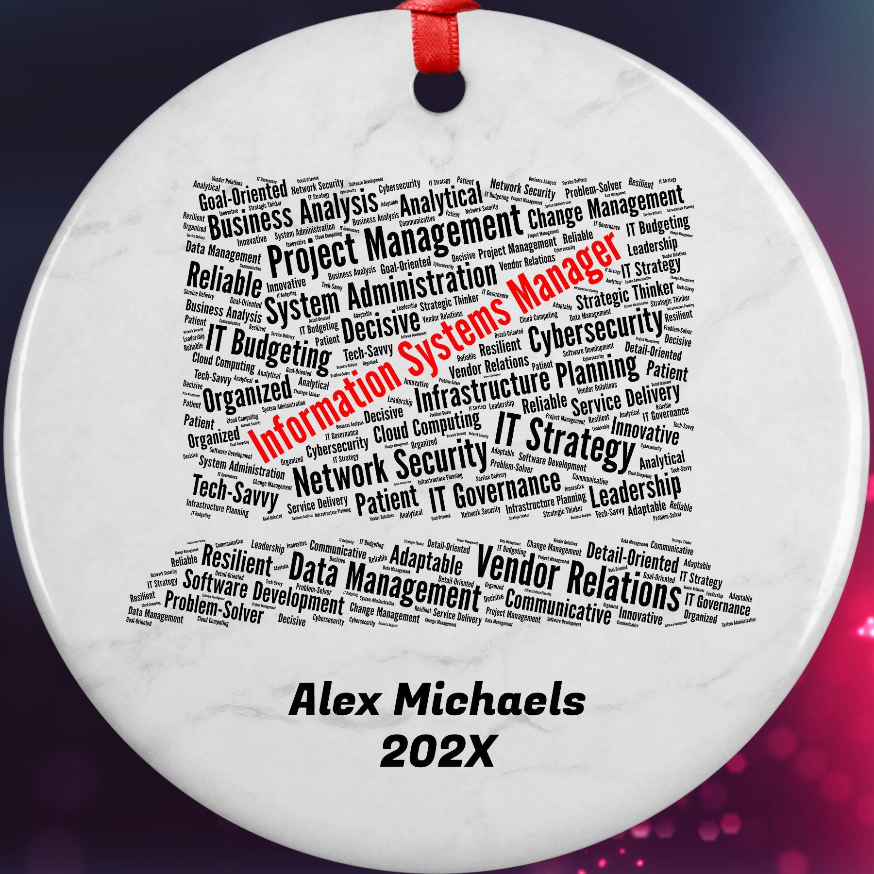 Information Systems Manager Personalized Christmas Ornament