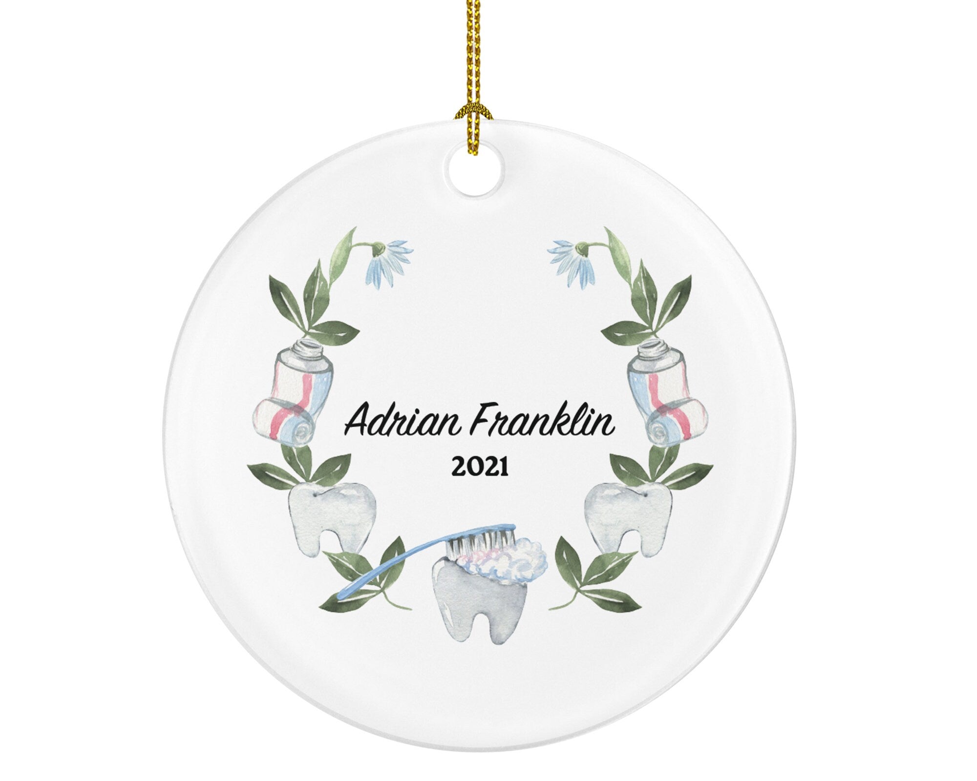 Dentist Christmas Ornament Personalized - Dental Gift Graduation Custom Occupational Occupation Dental Gift - Dental Wreath