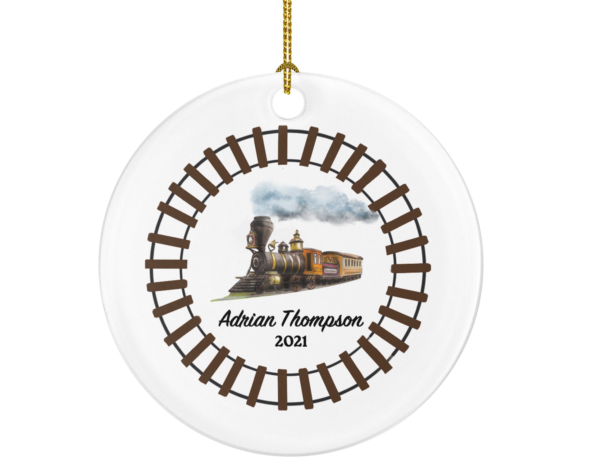 Train  Locomotive Engineer Christmas Ornament Personalized, Driver Worker, Assistant, Handler Operator Motorman Loco Pilot Custom Gift