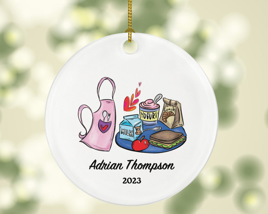 Cafeteria Worker or Manager Christmas Ornament Personalized - Gift for Cafe Employer Employee Custom Name Year