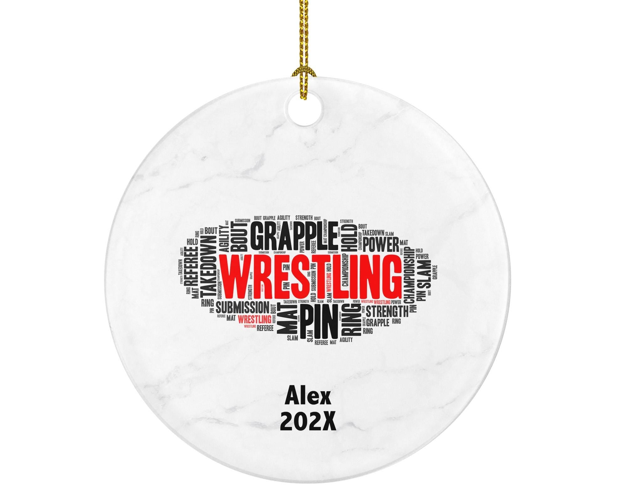 Personalized Wrestling Ornament – Custom Wrestler Gift with Word Art Design