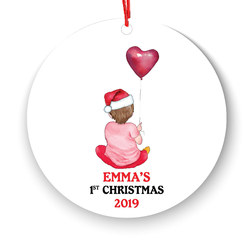 Personalized Christmas Ornament Baby's First New Baby Portrait Parent Girl Boy Mommy Daddy Mom Dad Newborn 1st Gift Custom Name Present