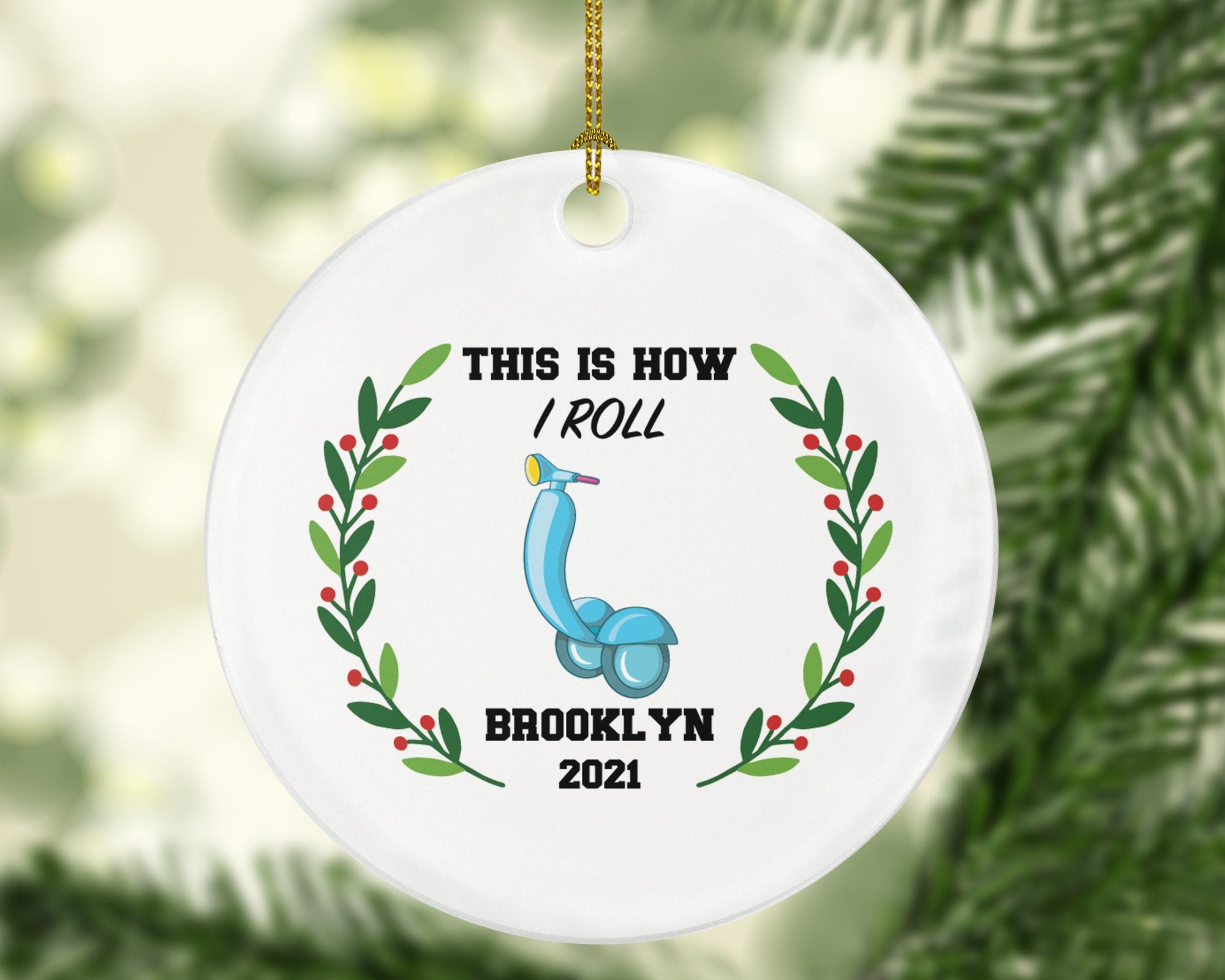 Electric Scooter Christmas Ornament Personalized - Riding Scooter Gift Motorized Scooter - This is how I roll