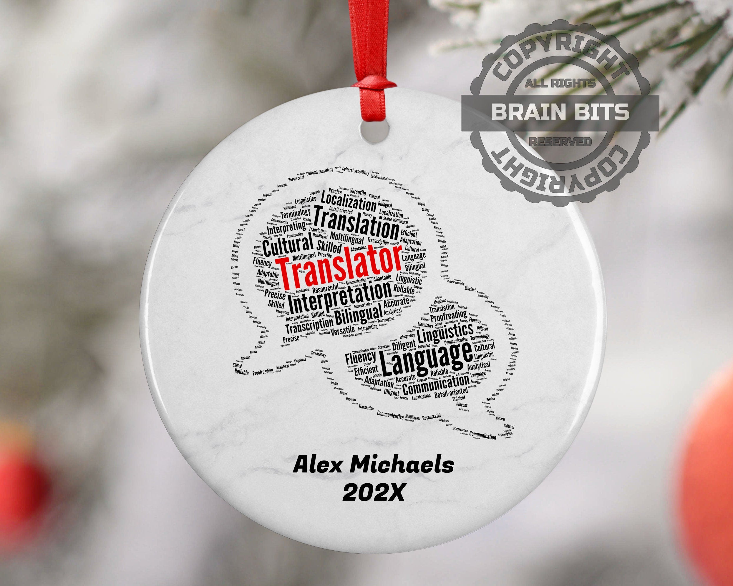 Translator Personalized Christmas Ornament
