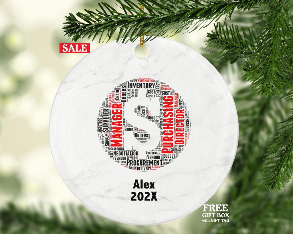 Purchasing Manager Ornament, Procurement Gift, Supply Chain Director, Buyer Holiday Keepsake, Custom Ceramic Christmas Decoration