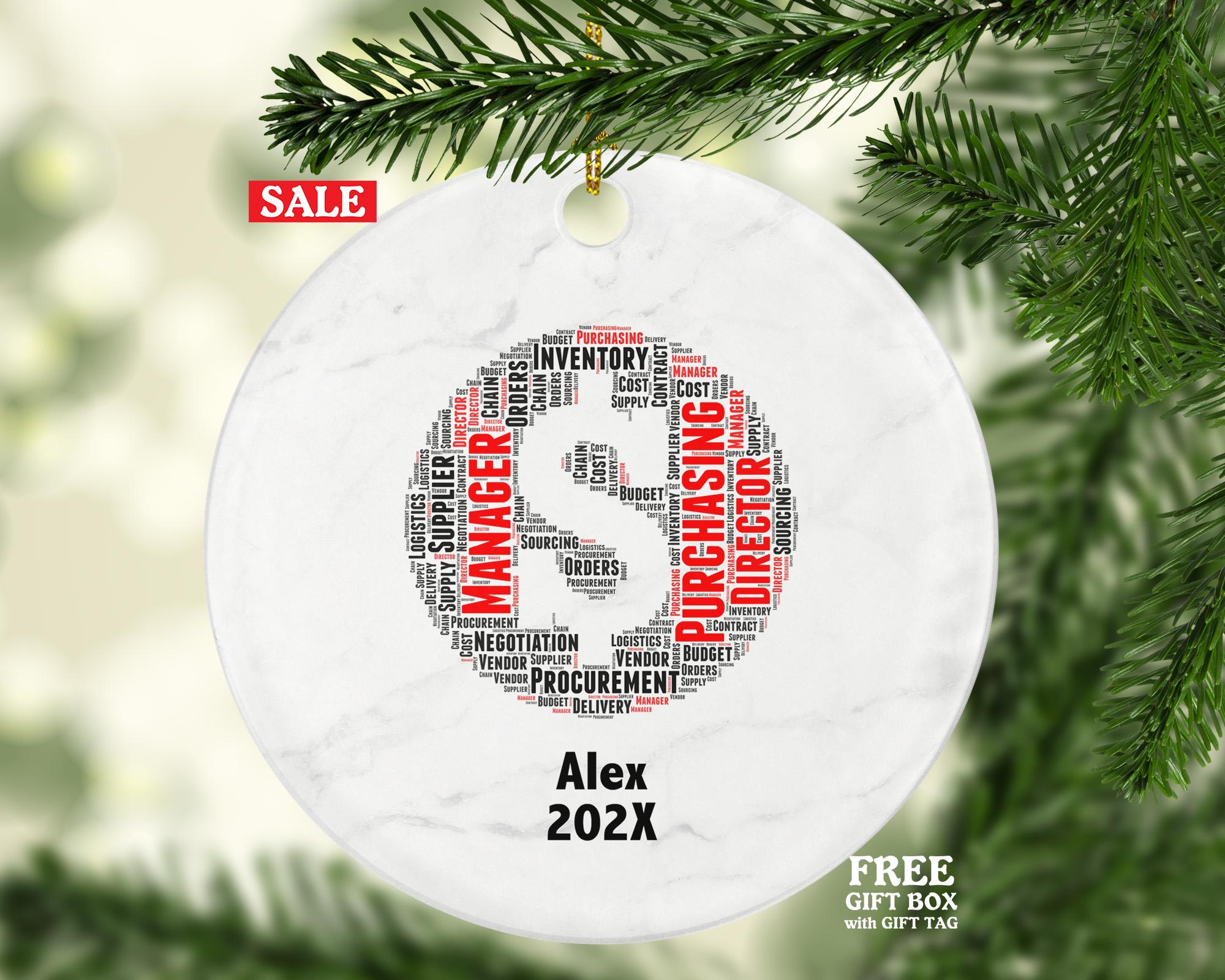 Purchasing Manager Ornament, Procurement Gift, Supply Chain Director, Buyer Holiday Keepsake, Custom Ceramic Christmas Decoration