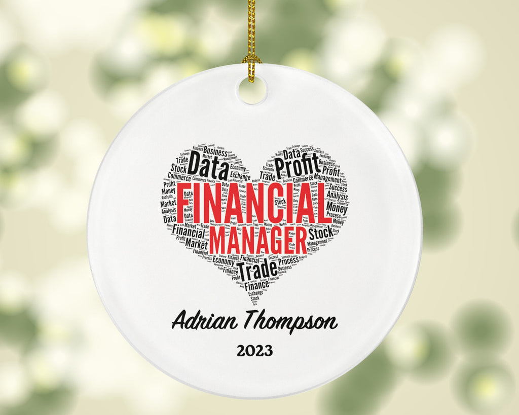 Financial Manager Christmas Ornament Personalized - Finance Specialist Worker Christmas Gift Custom Name
