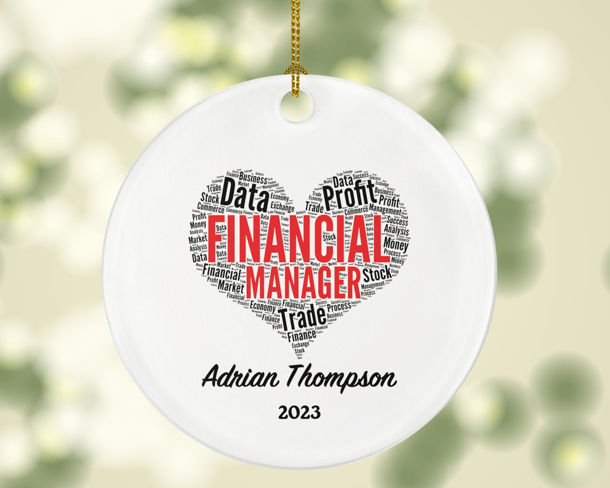 Financial Manager Christmas Ornament Personalized - Finance Specialist Worker Christmas Gift Custom Name