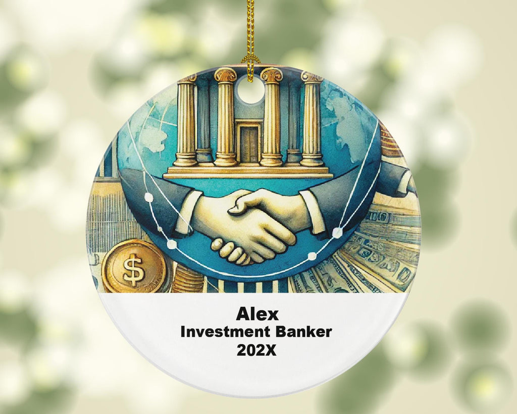 Personalized Investment Banker Ornament – Custom Finance Gift – Banking Career Ornament with Name and Year