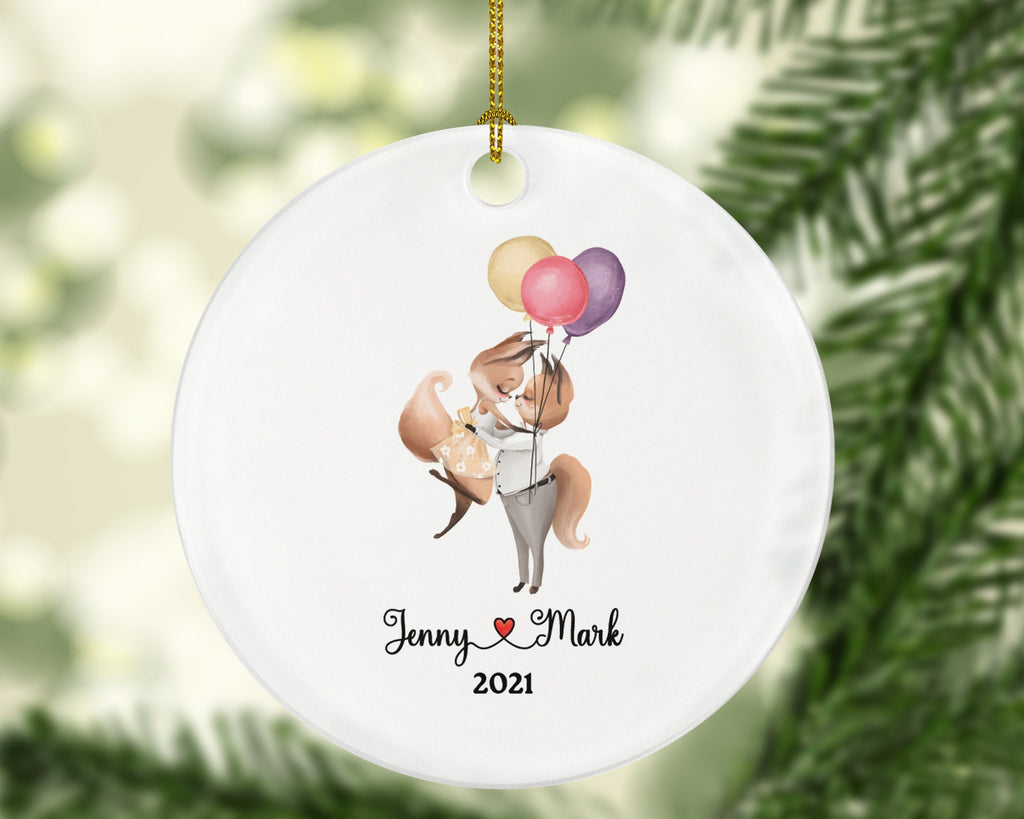 Couple  Christmas Ornament Personalized - Valentines Together Lovers - New Rabbit Couple Gift Names and Year