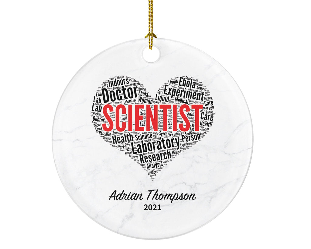 Scientist STEM Christmas Ornament Personalized - Science, Science STEM Biology Chemistry, Student, Graduate Gift - Custom Name Year