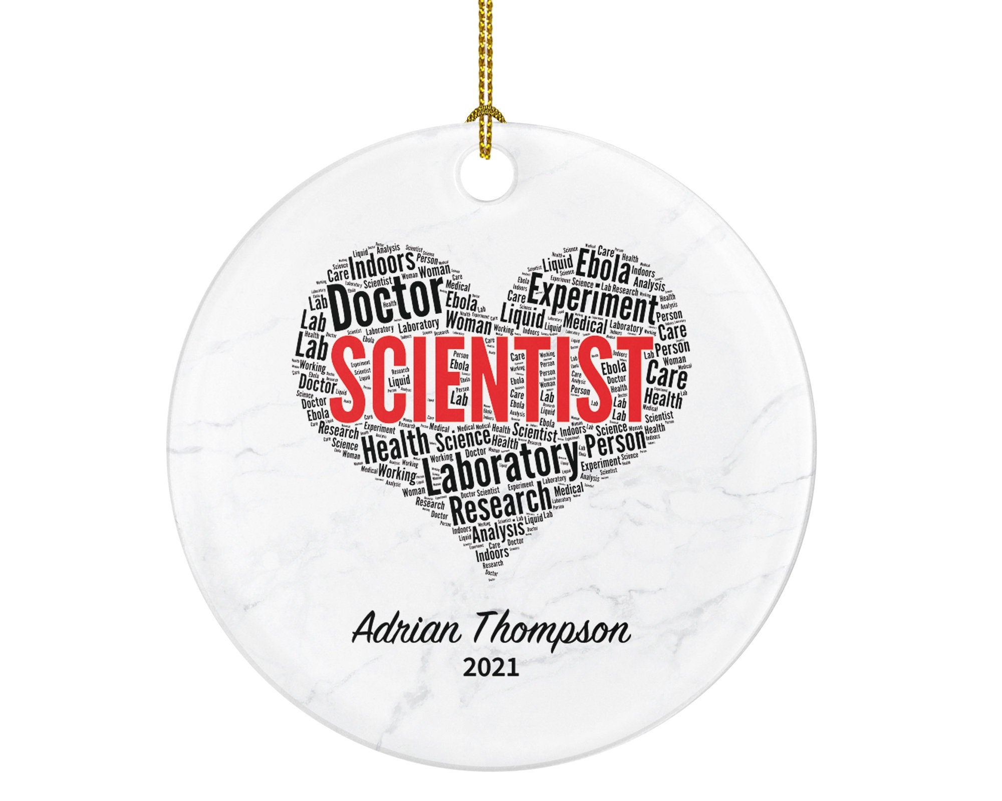Scientist STEM Christmas Ornament Personalized - Science, Science STEM Biology Chemistry, Student, Graduate Gift - Custom Name Year