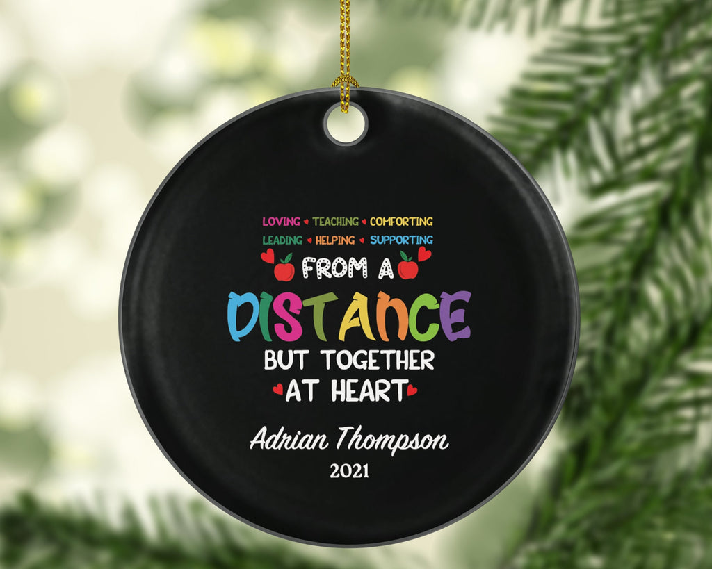 Distance Learning Teacher Christmas Ornament Personalized - Virtual Teaching Ornament Dedicated Teacher Gift from Student School