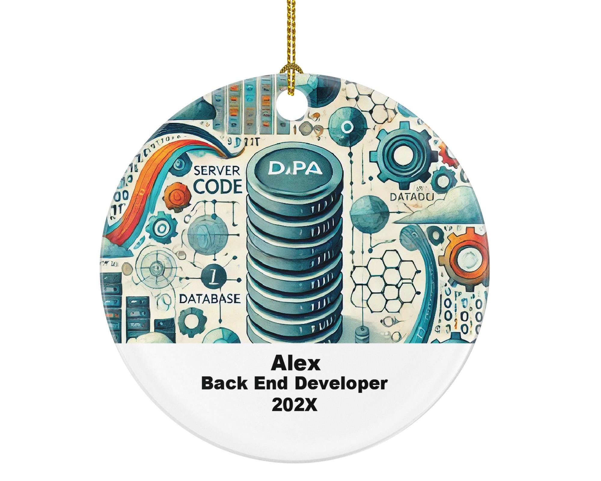 Personalized Back End Developer Ornament – Custom Programmer Gift – Coding Career Ornament for Tech Professionals