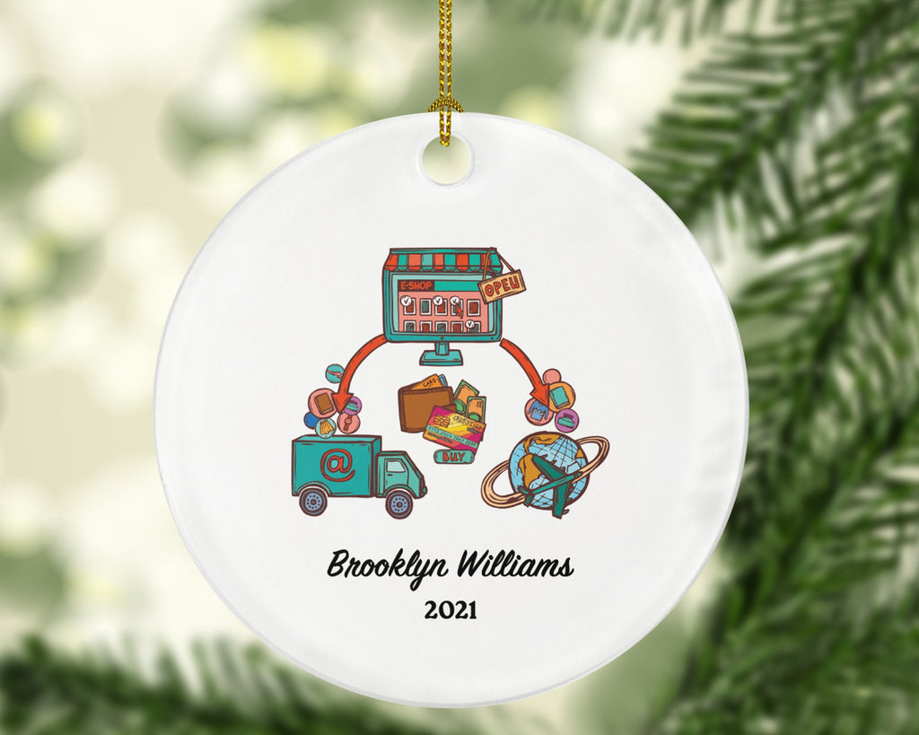 Online Shopper Personalized Christmas Ornament - Online Shopping from Home Shopaholic Shopping Lover Love To Shop, Shopping Addict Gifts