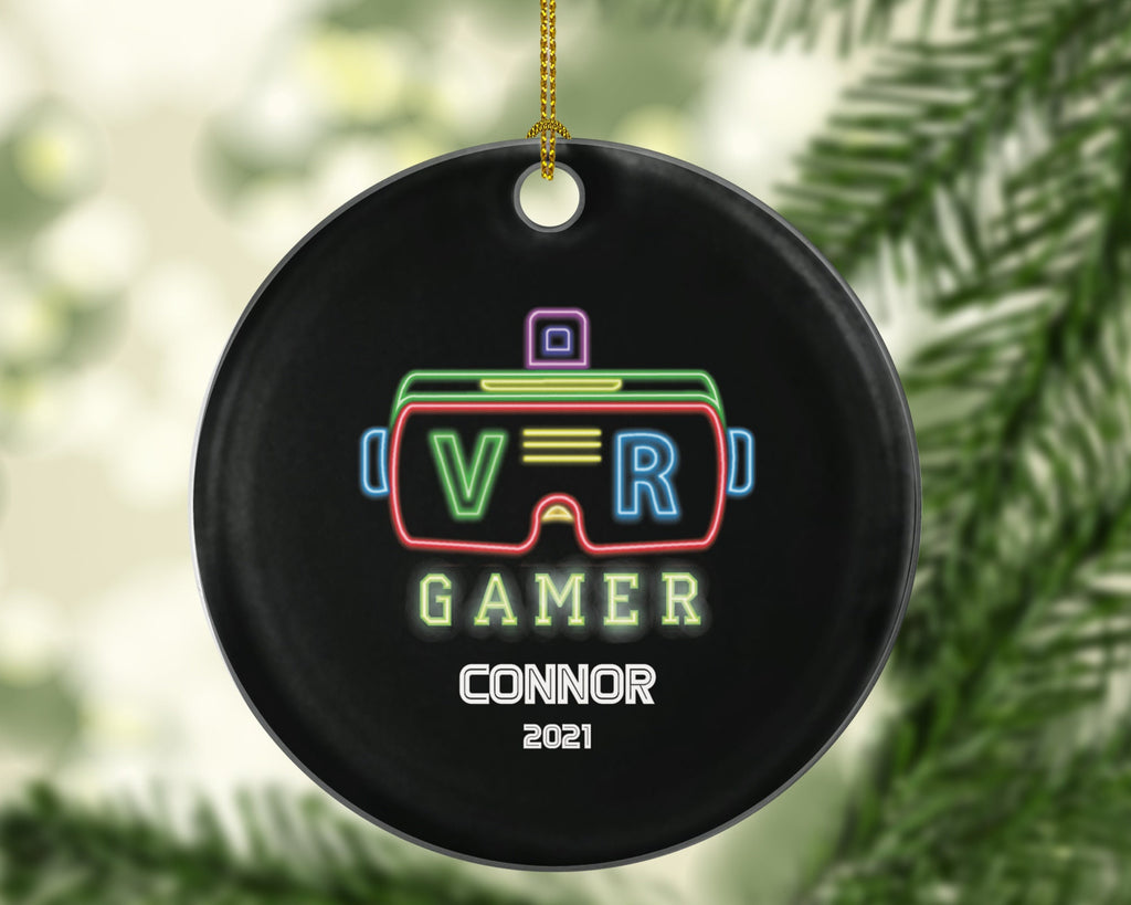 Virtual Reality Personalized Christmas Ornament -  Custom VR Video Gamer Game VR Gift