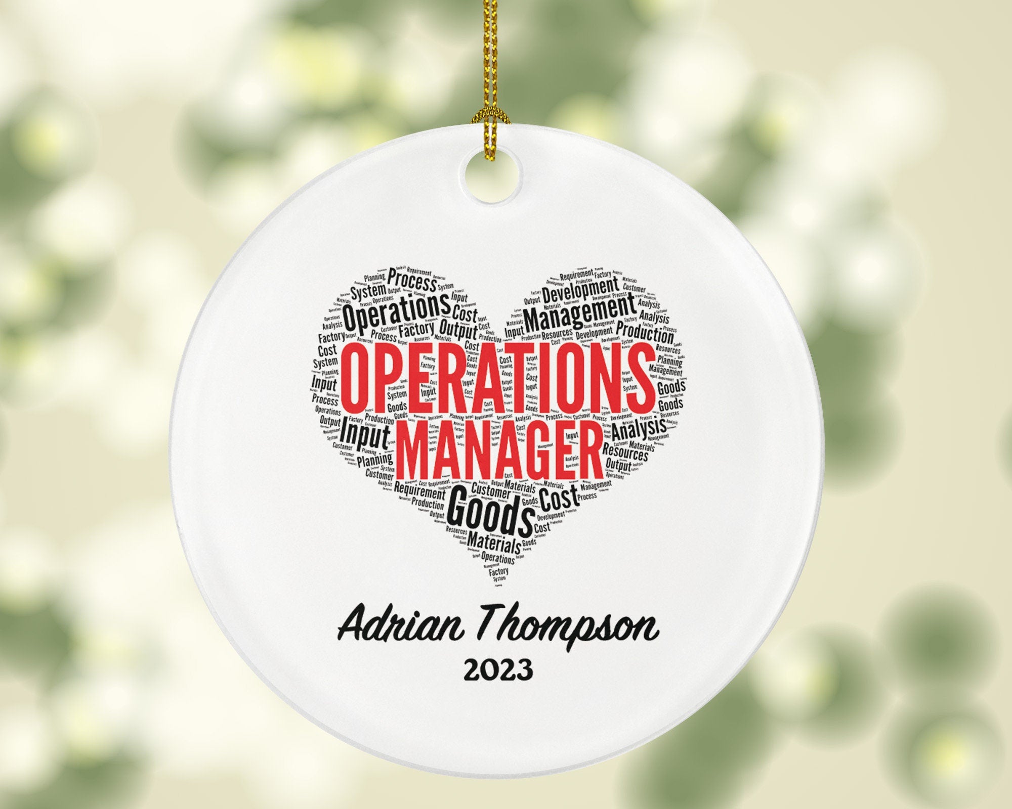Operations Manager Christmas Ornament Personalized - Operations Management Worker Gift - Custom Name Year
