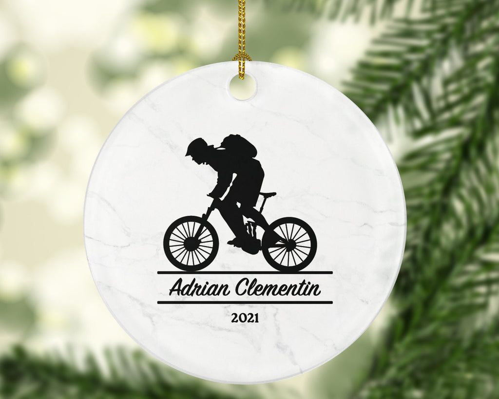 Cyclist Male Men Personalized Christmas Ornament - Bicycle Lover Cyclist Riding Bike Bicycle Cycling Gift