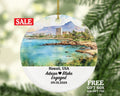 Hawaii Christmas Ornament Personalized - HI Engaged Married Family Together Couple Travel Honeymoon Engagement Marriage