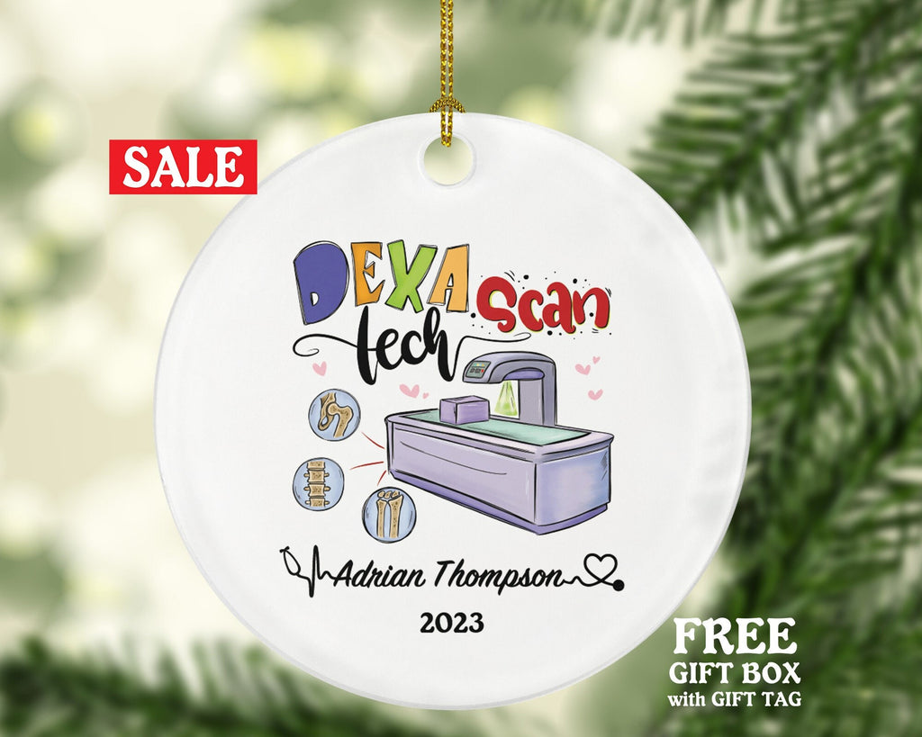 Dexa Scan Tech Christmas Ornament Personalized - Bone Density Scanner Tech Radiologic Scan Health Worker Gift