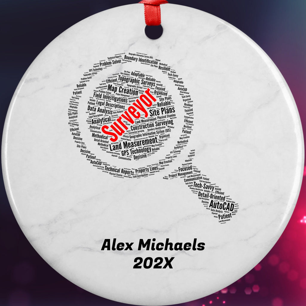 Surveyor Personalized Christmas Ornament