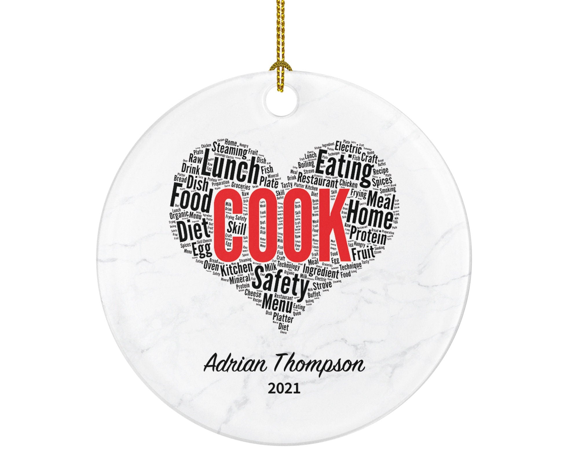Cook Christmas Ornament Personalized, Custom Cooker Person with Name Gift for Cooking Inspirational