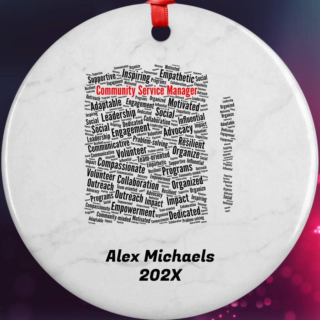 Community Service Manager Personalized Christmas Ornament