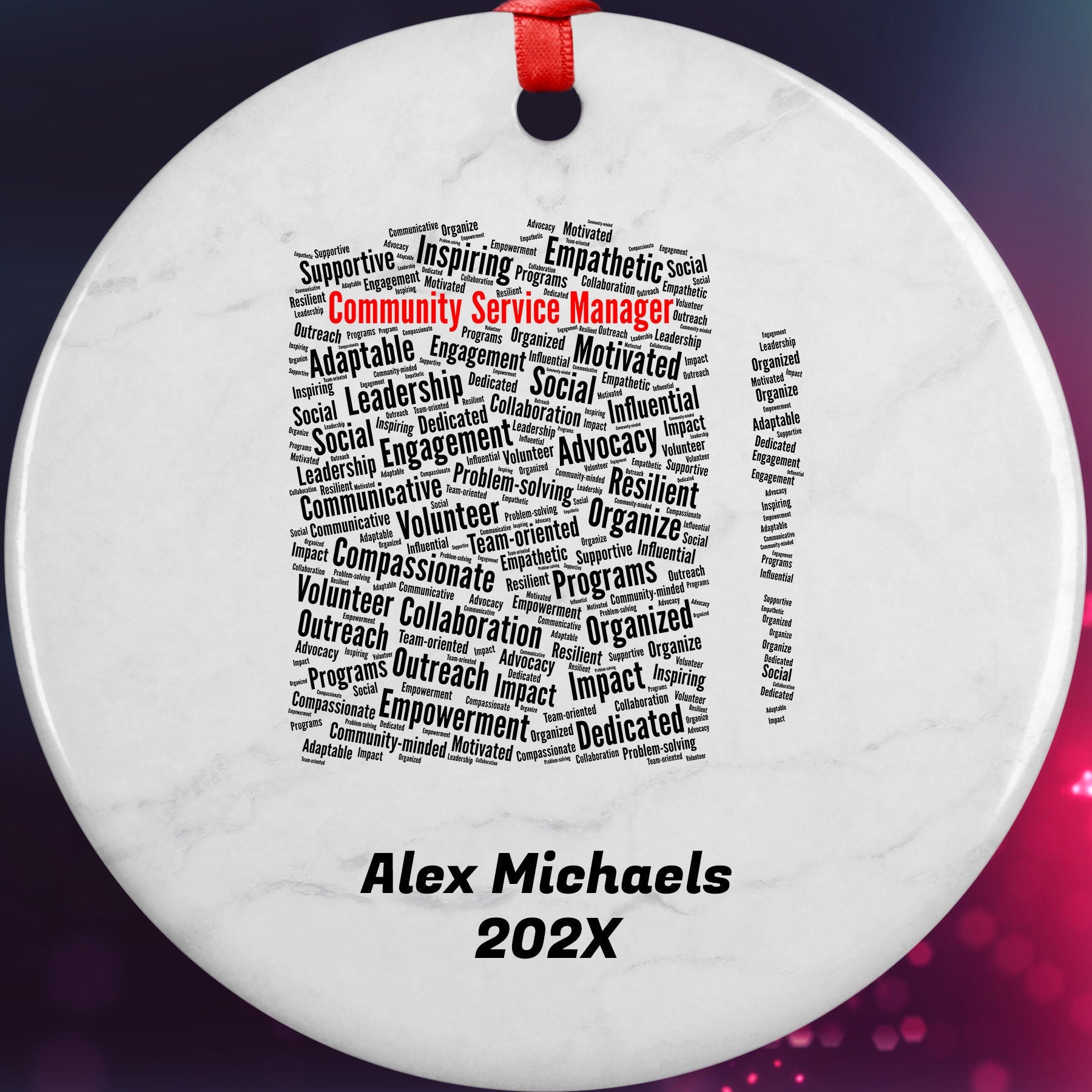 Community Service Manager Personalized Christmas Ornament