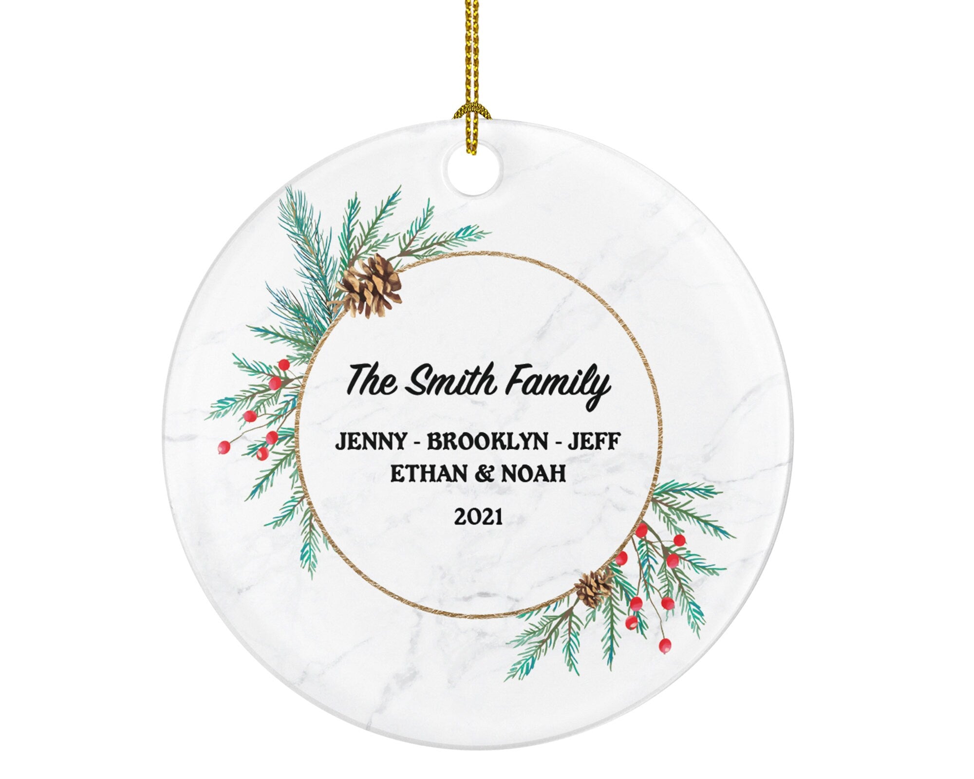 Family of 2 3 4 5 6 Christmas Ornament Personalized - Gift for Family - Custom Name Year Christmas Ornament