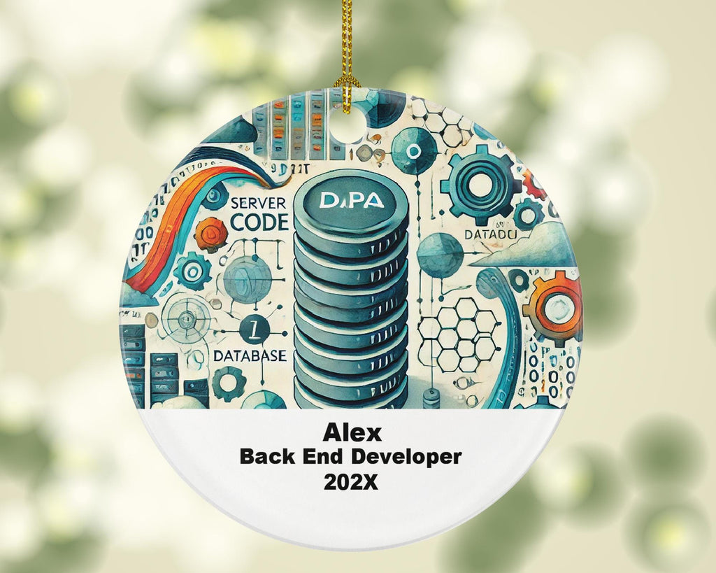 Personalized Back End Developer Ornament – Custom Programmer Gift – Coding Career Ornament for Tech Professionals
