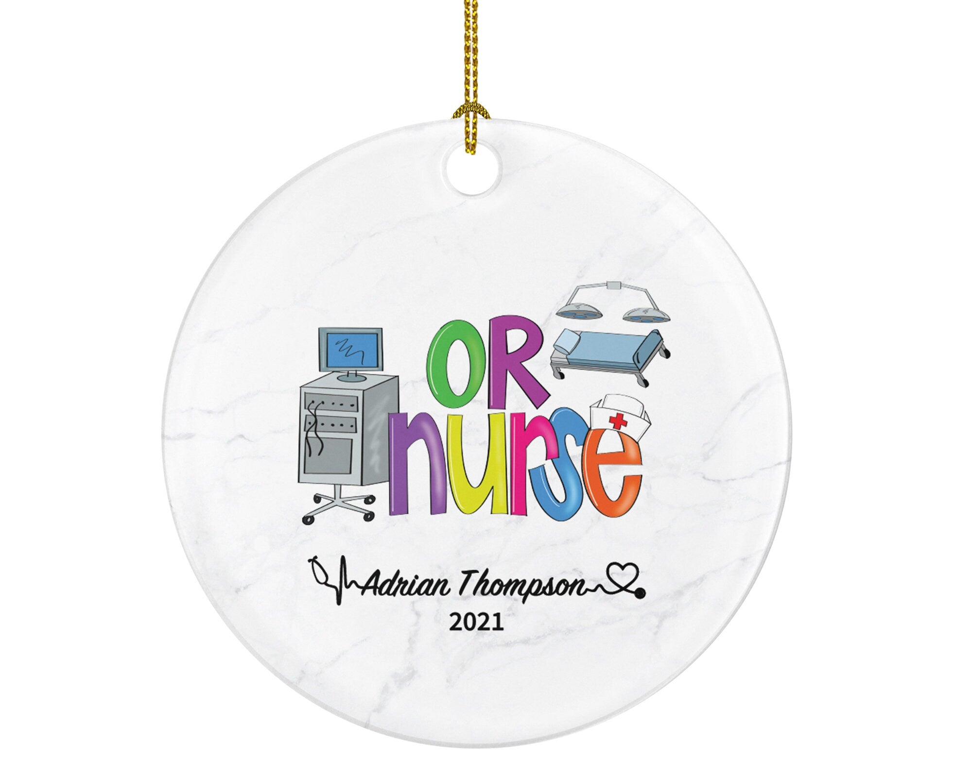 Operating Room OR Nurse Christmas Ornament Personalized - Nurse Registered Health Worker Gift from Patient for Nurse RN Custom Medical