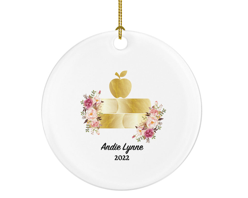 Personalized Teacher Ornament Book Apple Teacher Custom Gift from Student appreciation Mr Mrs School Graduate Graduation Mr. Mrs