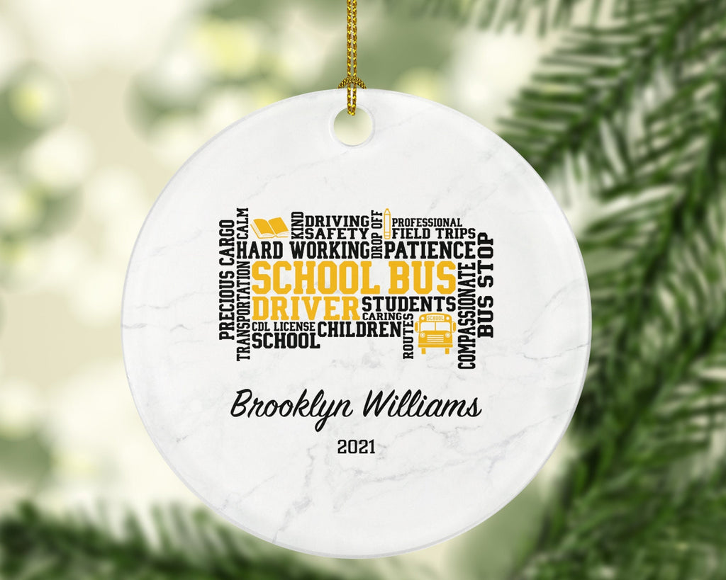 School Bus Driver Christmas Ornament - Personalized Christmas Ornament - Bus Driver Gift