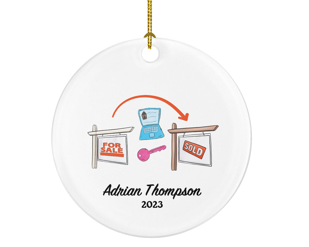 Realtor Real Estate Agent Personalized Ornament - House Broker Personalized Ornament- New Real Estate Seller Christmas Ornament