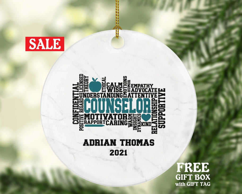 Counselor Christmas Ornament Personalized - Best Counselor - Custom Name Gift