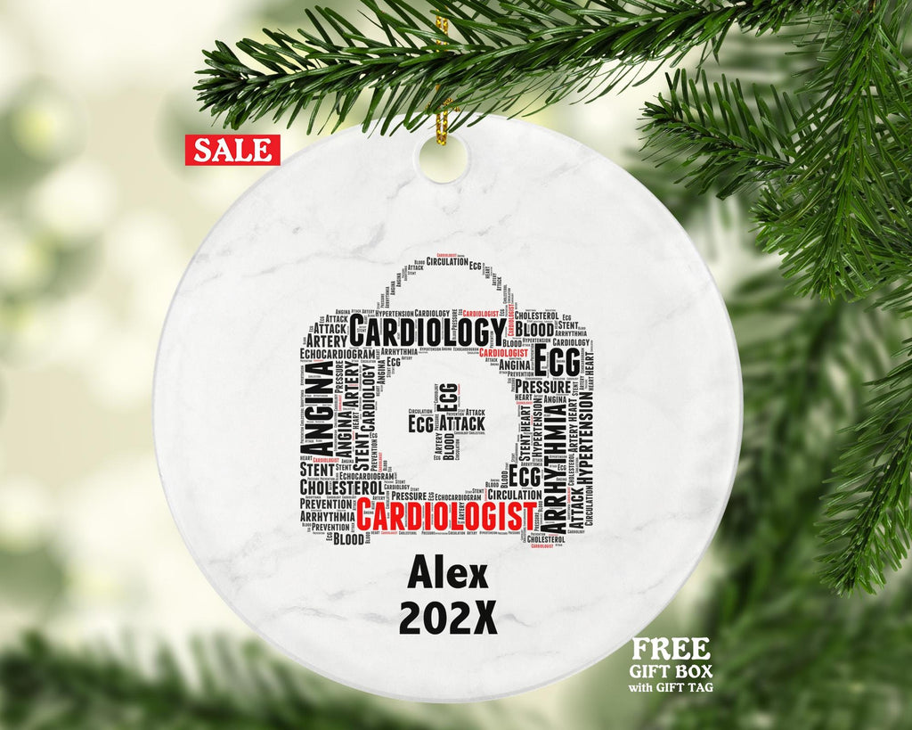 Personalized Cardiologist Christmas Ornament – Custom Doctor Gift – Heart Specialist Ornament – Medical Professional Keepsake