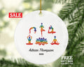 Yoga Christmas Ornament - Yoga Pose Personalized Meditation Happy Asanas, Stretching, Meditation Namaste Gift for Female Girl
