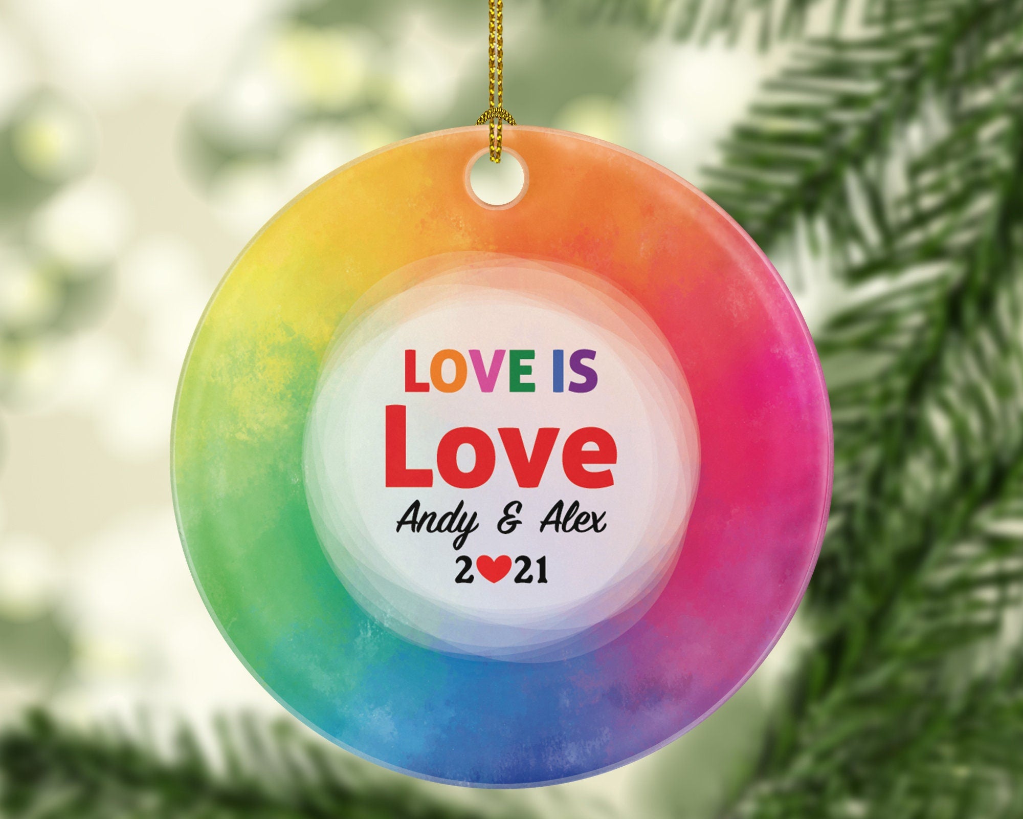 Love Is Love | Gay Pride| Columbus Gay Pride | Ohio Ornament | Christmas Ornament