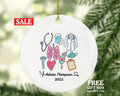 Respiratory Therapist Christmas Ornament Personalized - NBRC, National Board Respiratory Care, Therapy, Medical Gift for Her or Him